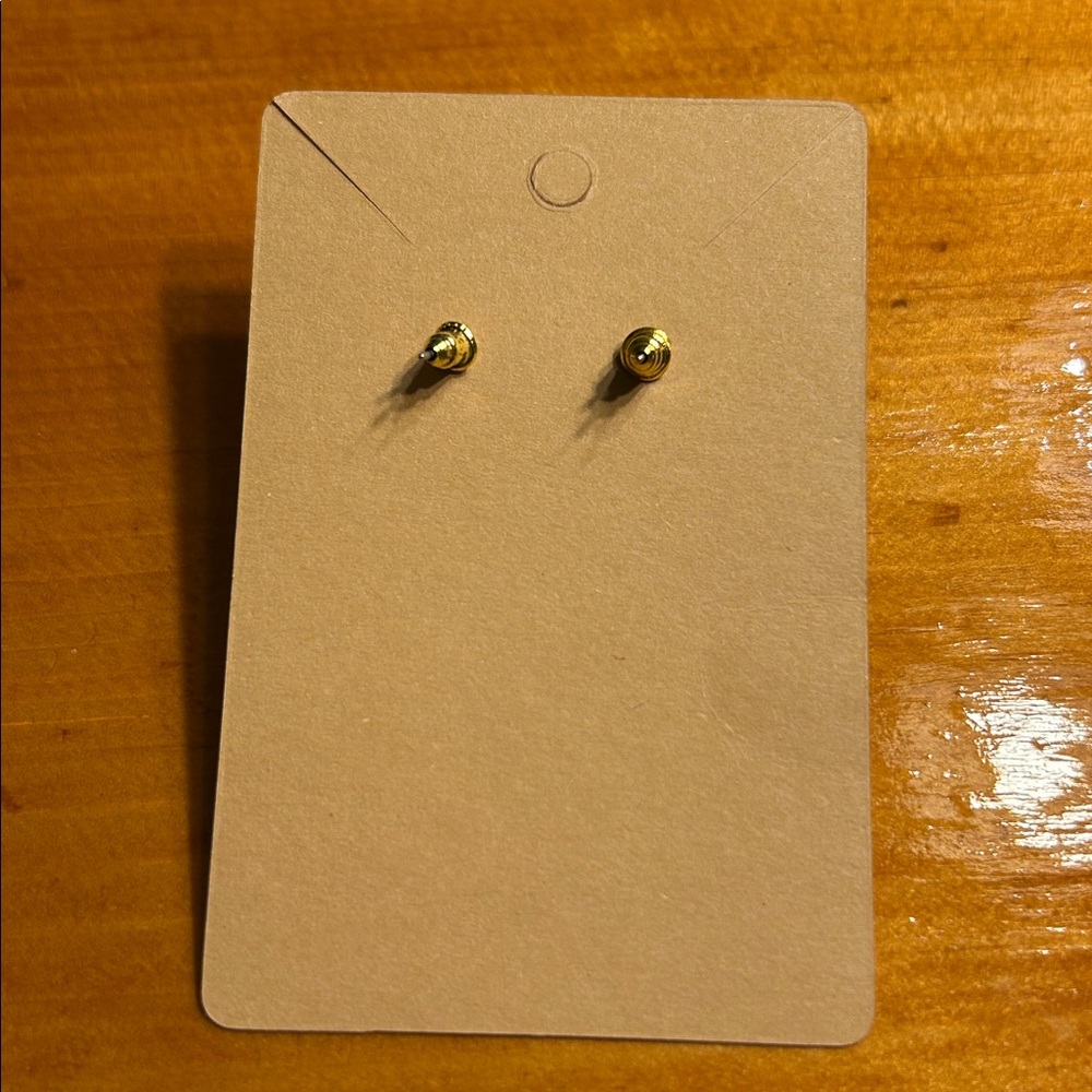 White Enamel & Gold Tone Teardrop Dangle Post Earrings Vintage 80s - Picture 2 of 3